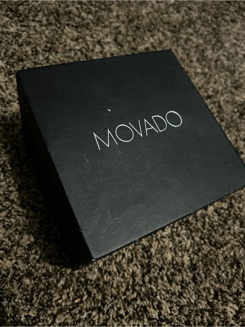 Authentic Movado Black Dial Rose Gold-Tone Case Leather Strap Unisex Watch